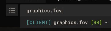 Команда graphics.fov и значение 90 в консоли Rust
